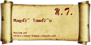 Magó Tamás névjegykártya